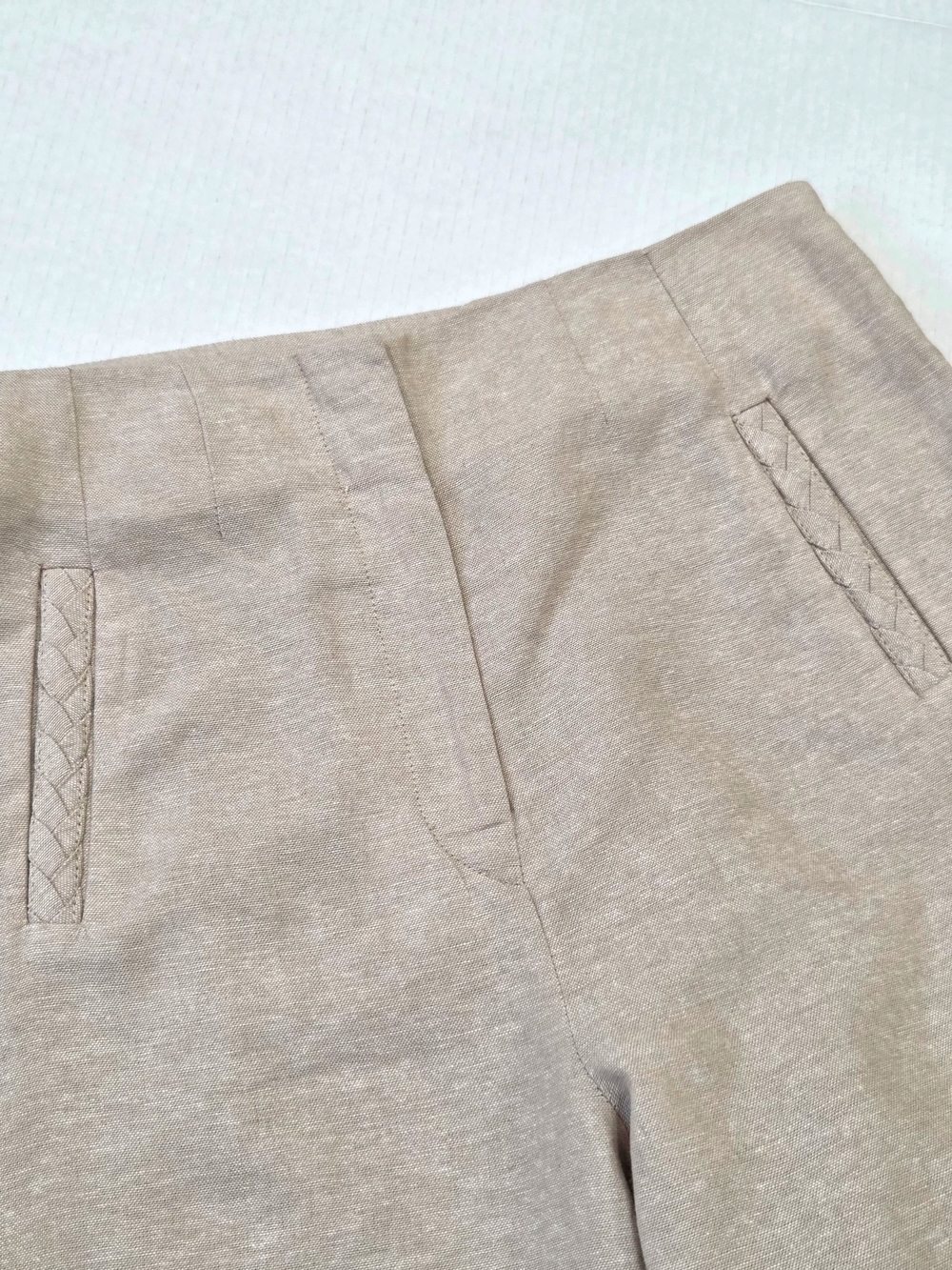 Jason Wu High Rise Linen Blend Wide Leg Crop Pants - Neutral Tan Size 6 NWOT - Picture 4 of 10